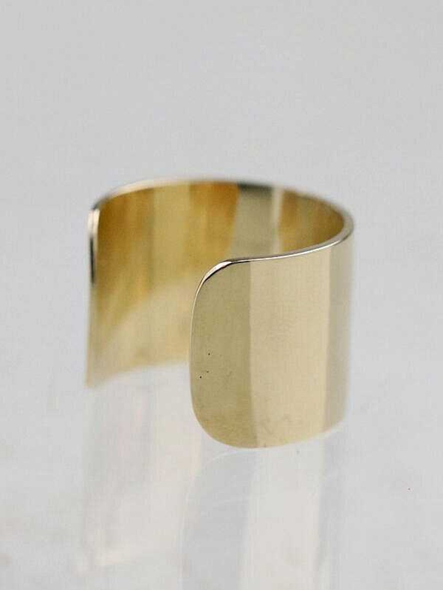 Stones & Gold Rings | Wrap Around Solid 14 Karat Gold Cigar Band