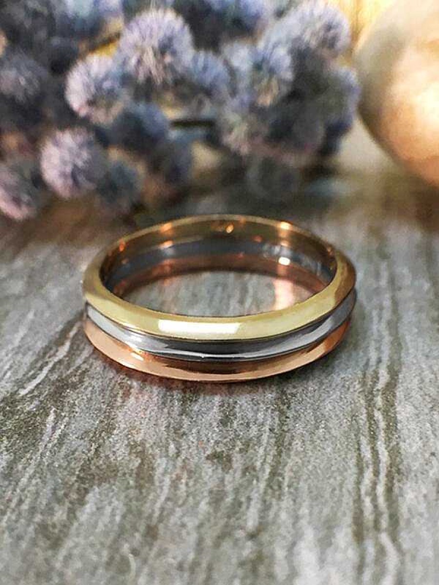 Stones & Gold Rings | 1.5Mm Knife Edged Wedding Band Solid Gold (14Ky) Stackable Women'S Engagement Ring