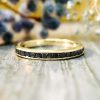 Stones & Gold Rings | 2.3Mm Black Diamond Wedding Band Solid Gold (14Kr) Stackable Women'S Engagement Ring