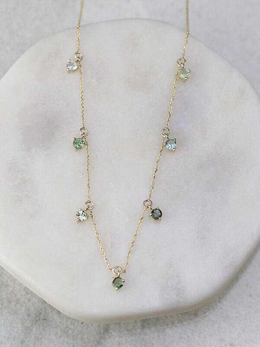 Stones & Gold Necklaces | Sea Bean Tourmaline Necklace