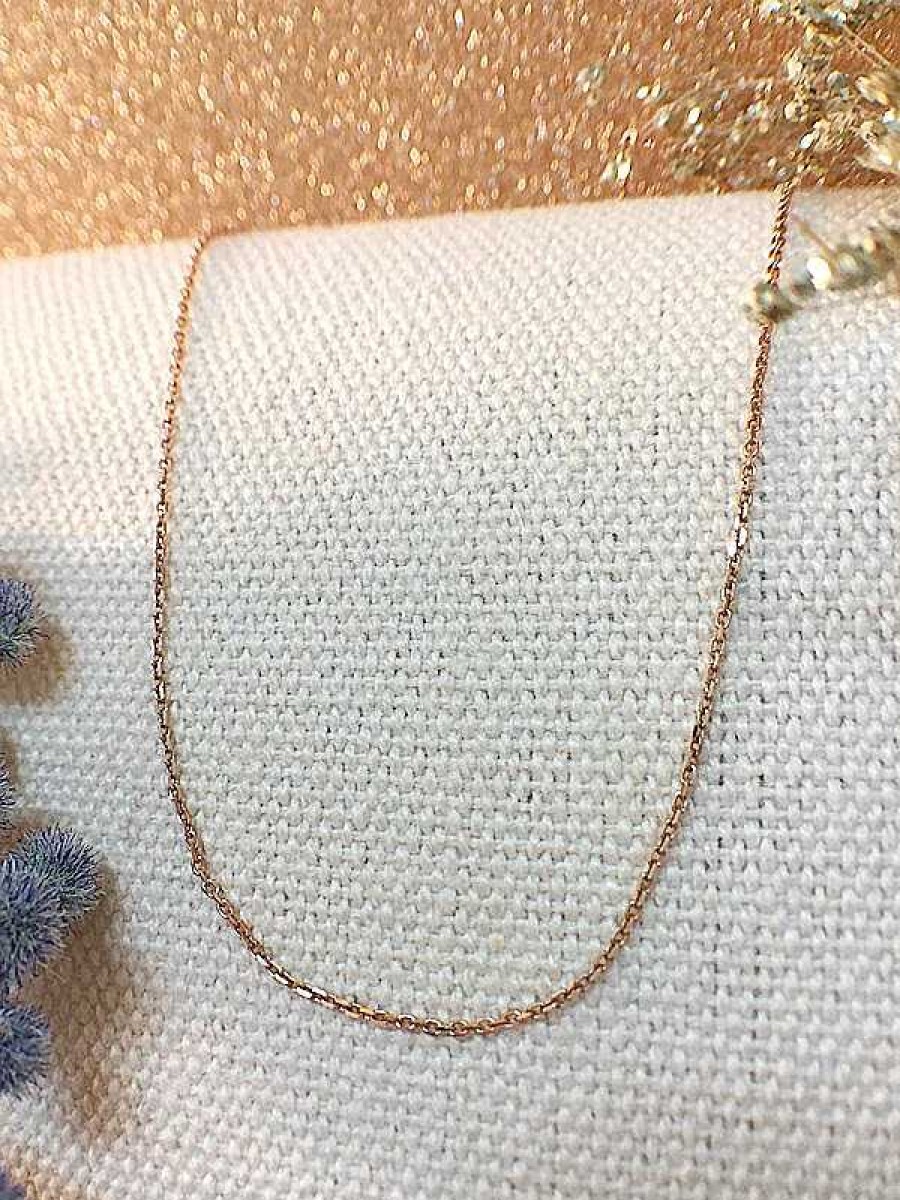 Stones & Gold Necklaces | Link Chain Necklace | Solid Gold Chain | White Gold Chain | Gold Chain | 18 Inches | Spring Lock | Fine Jewelry | Free Shipping