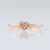 Stones & Gold Rings | Baby Diamond Heart Solid 14 Karat Gold Stackable Ring