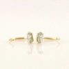 Stones & Gold Earrings | Baguette White Sapphire Solid 14K Gold Open Huggie Earrings