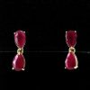 Stones & Gold Earrings | Natural Ruby Teardrop Solid 14 Karat Gold Chandelier Earrings