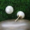 Stones & Gold Earrings | Cultured Donut Pearl Stud Solid Gold (14Ky) Minimalist Earrings