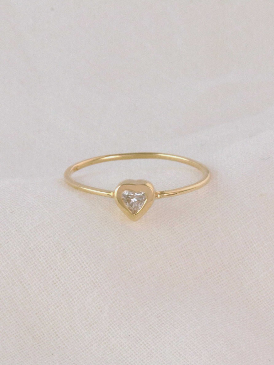 Stones & Gold Rings | Diamond Heart Ring