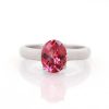 Stones & Gold Rings | 9X7Mm Strawberry Pink Tourmaline Solitaire Solid 14 Karat Gold Ring