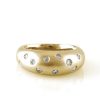 Stones & Gold Rings | Twilight Diamond Organic Bezel Solid 14 Karat Gold Dome Ring