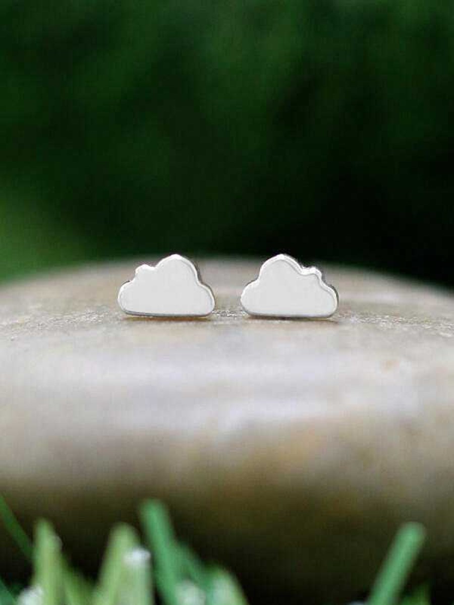 Stones & Gold Earrings | Gold Cloud Stud Earrings