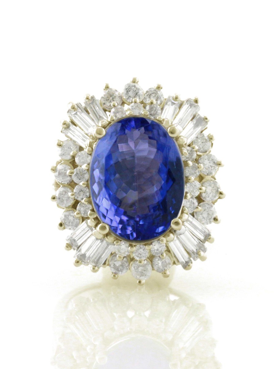 Stones & Gold Rings | One-Of-A-Kind | Tanzanite Ring | 9.82Ct Tanzanite | 2.42Ct Diamonds | Solid Gold Ring | Estate Fine Jewelry | Free Shipping