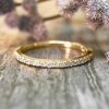 Stones & Gold Rings | 1.6Mm Diamond Wedding Band Solid Gold (14Kw) Affordable Stackable Women'S Engagement Ring