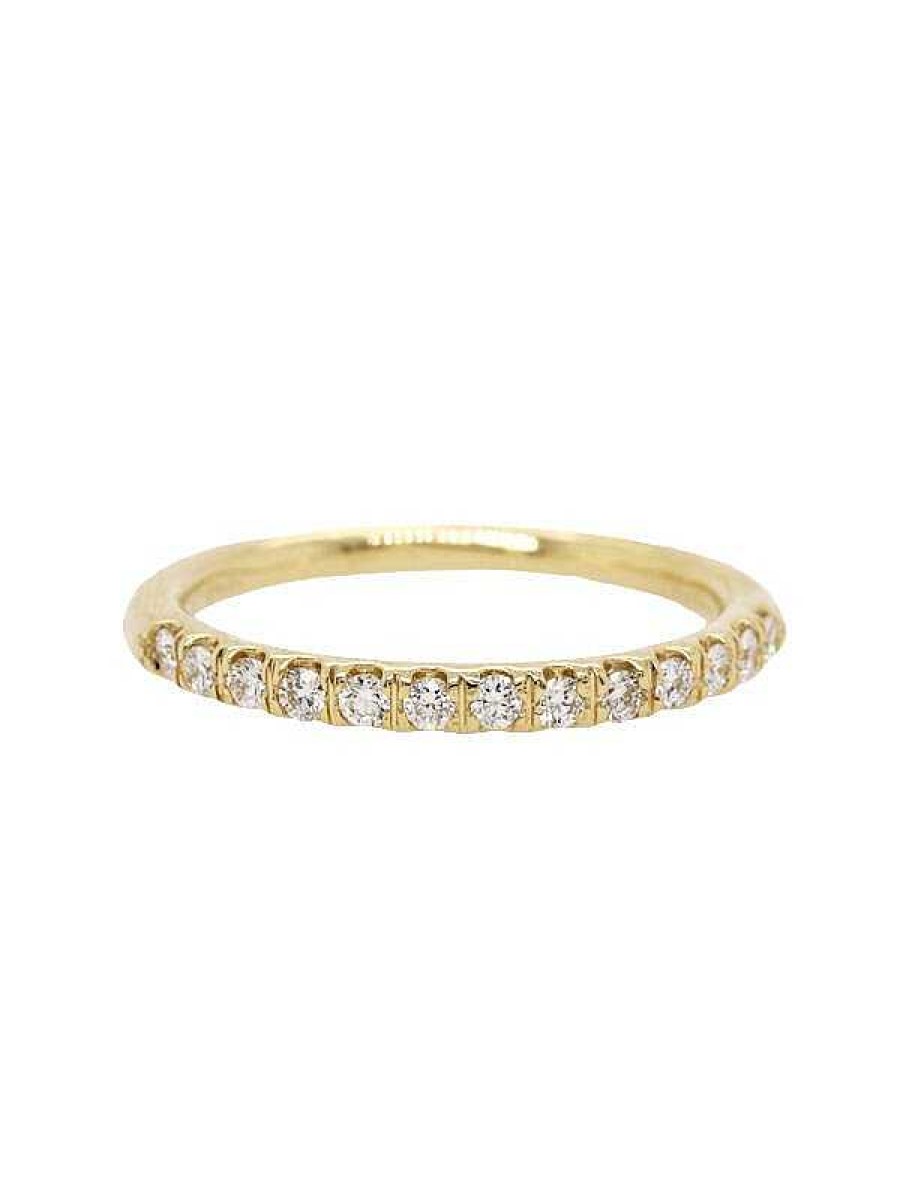 Stones & Gold Rings | 0.25Ct Diamond Dome Solid 14 Karat Gold Band