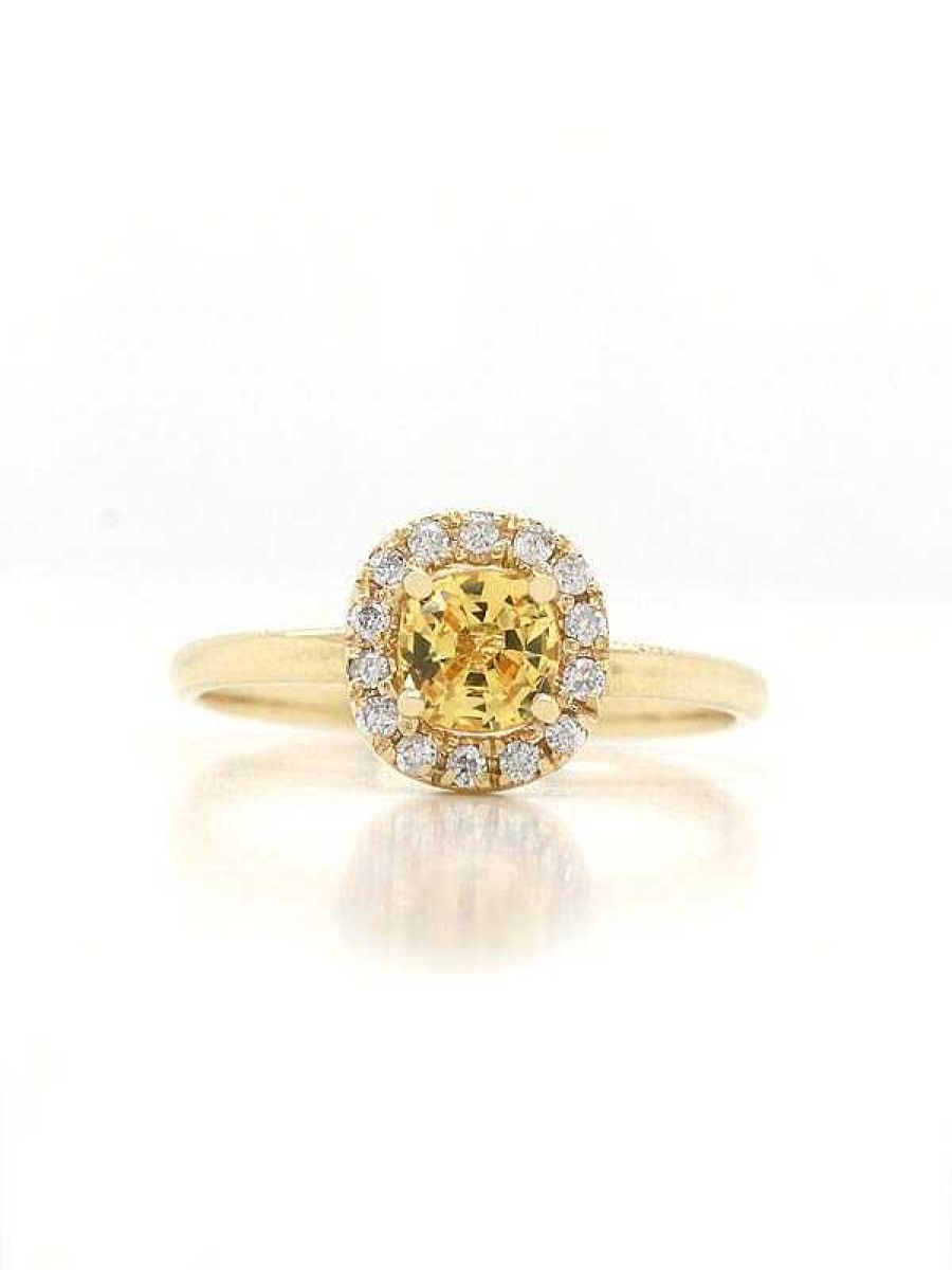 Stones & Gold Rings | Canary Yellow Sapphire Solid 14 Karat Gold Engagement Ring