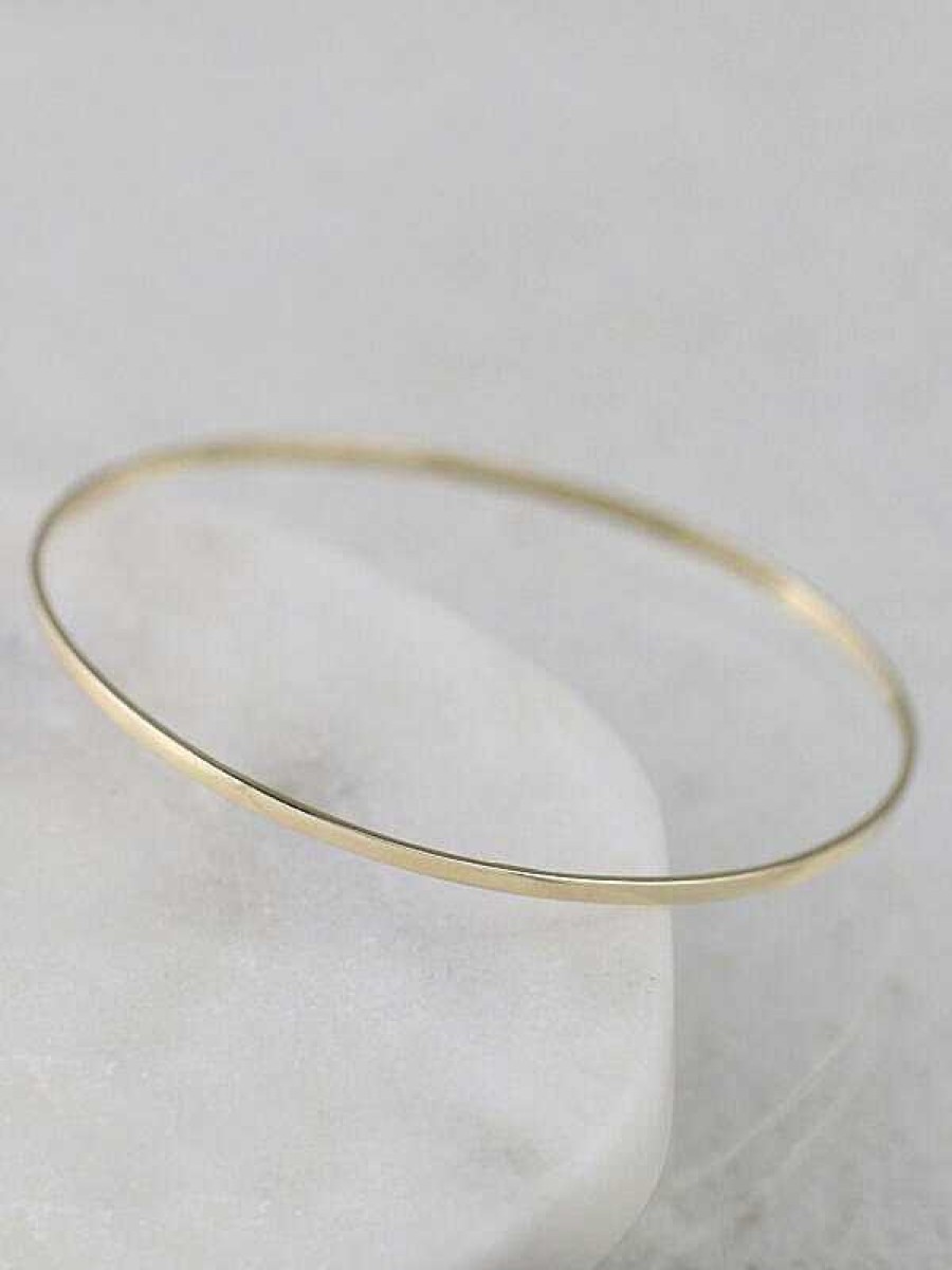 Stones & Gold Bracelets & Anklets | 1.9Mm Simple Solid Gold Stackable Bangle