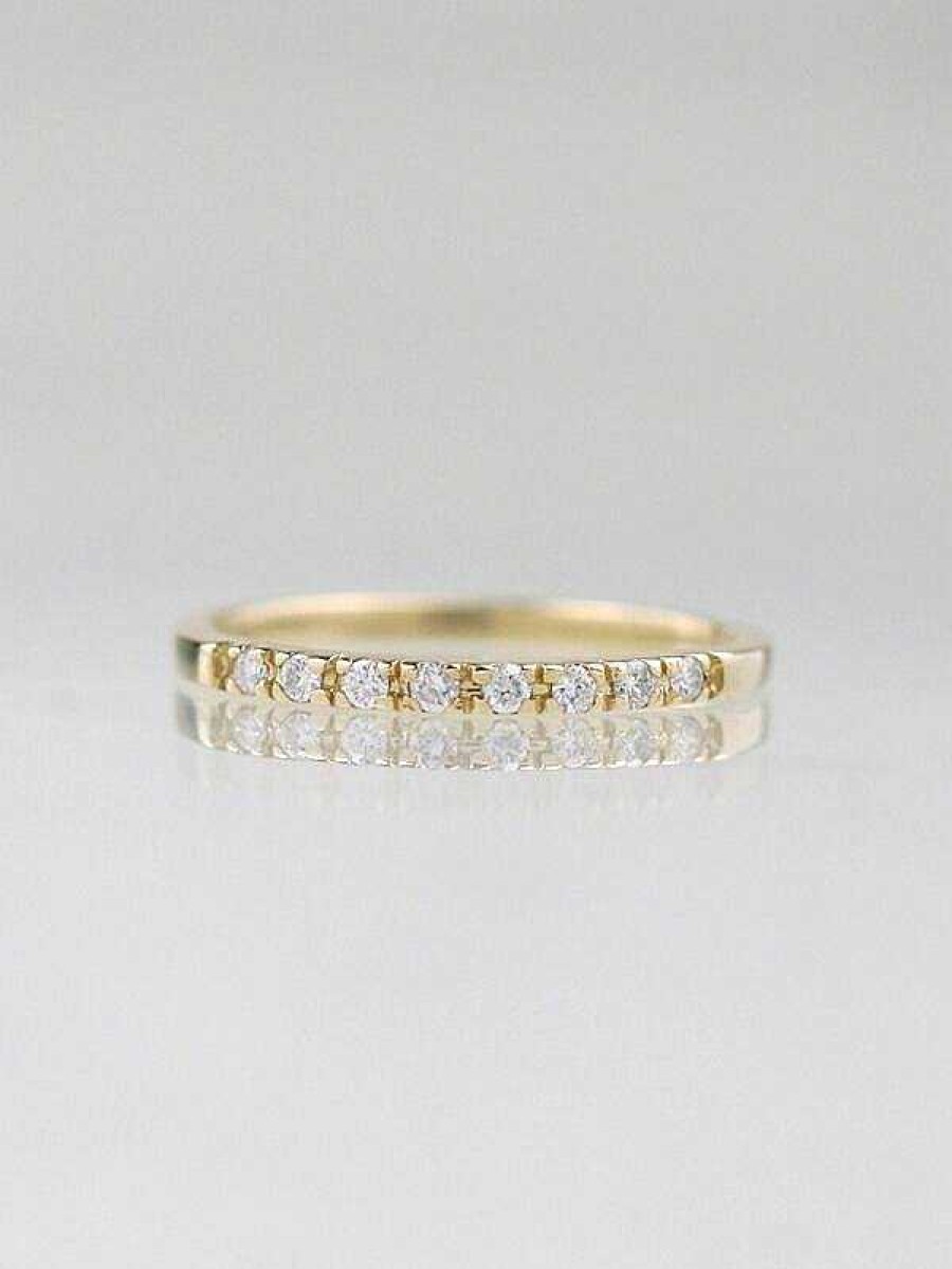 Stones & Gold Rings | 1.5Mm Diamond Shared Prong Skinny 14 Karat Band