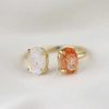 Stones & Gold Rings | Floating Sunstone And Moonstone Solid 14 Karat Gold Ring