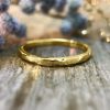 Stones & Gold Rings | 1.9Mm Hammered Wedding Band Solid Gold (14Ky) Minimalist Stackable Women'S Engagement Ring