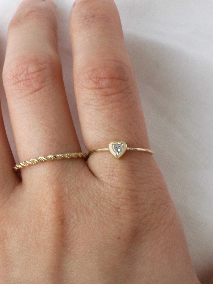 Stones & Gold Rings | Diamond Heart Ring