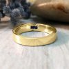 Stones & Gold Wedding Bands | 4-4.5Mm Baguette Blue Sapphire Polished Wedding Band Solid Gold (14Ky) Men'S Ring