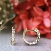 Stones & Gold Earrings | 12.5Mm Marquise Dot Diamond 14K Huggie Hoop Earrings