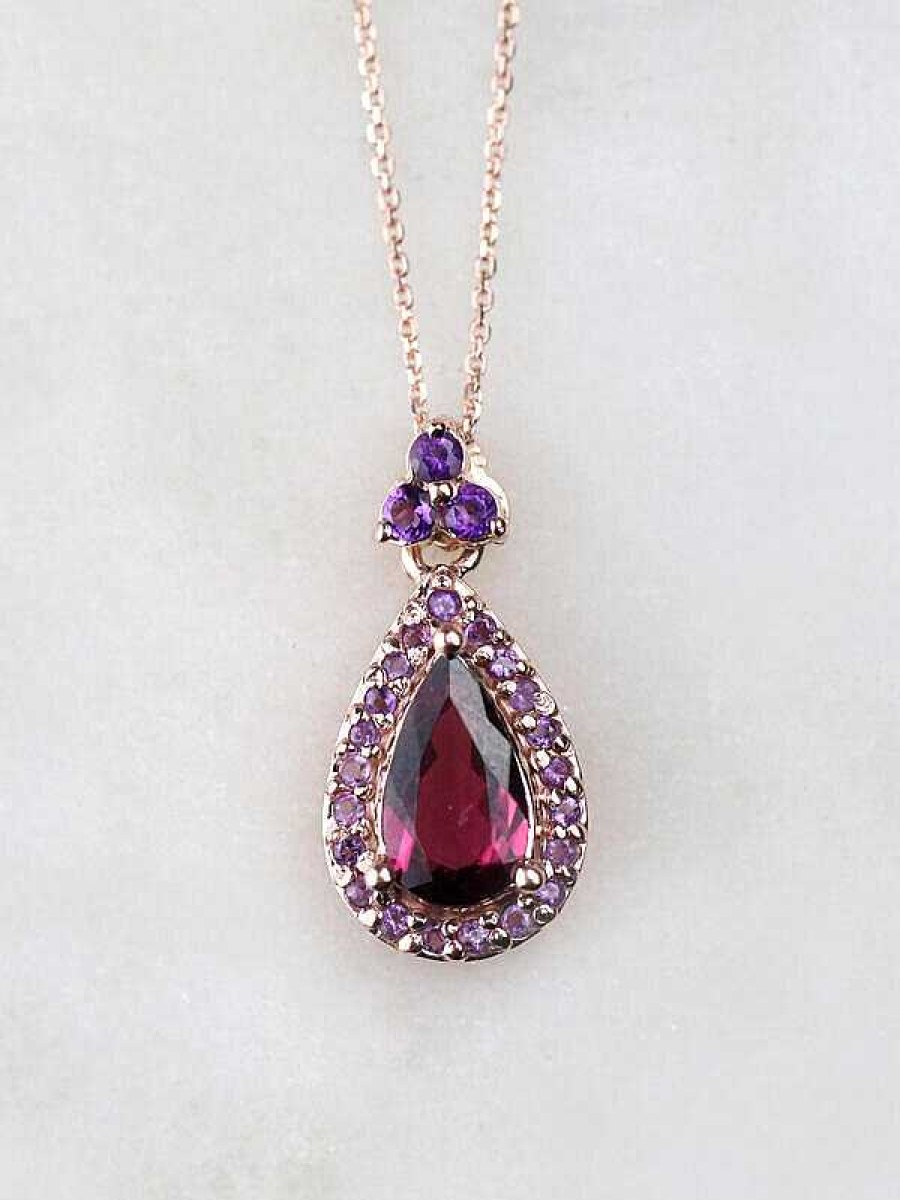 Stones & Gold Necklaces | Scarlett Tourmaline And Amethyst Pendant