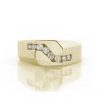 Stones & Gold Rings | Geometric Modern Men'S Solid 14 Karat Gold Diamond Wedding Band