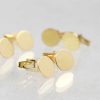 Stones & Gold Cuff Links | Set Of 3 Disc Cufflink Gold Plated