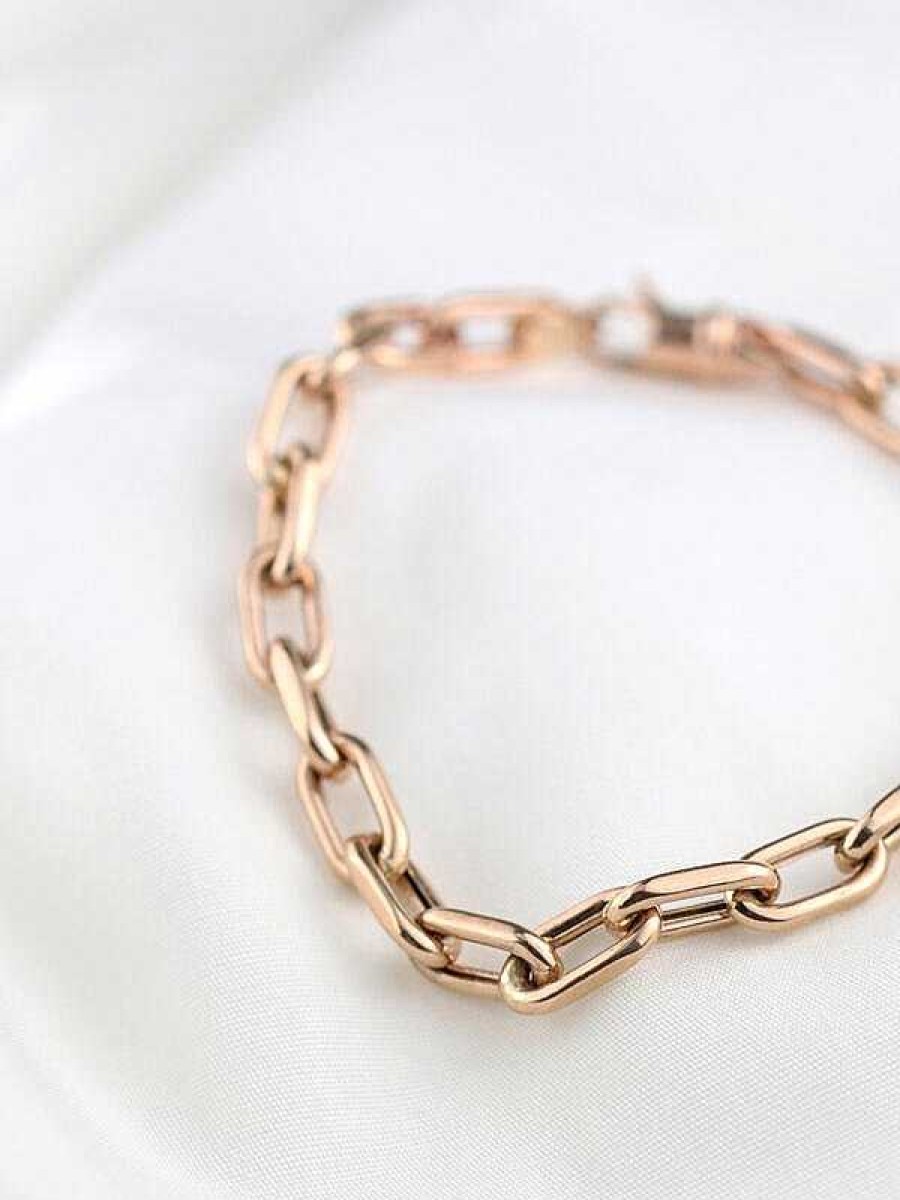 Stones & Gold Bracelets & Anklets | 5.2X11Mm Square Link Infinity Chain