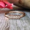 Stones & Gold Rings | Diamond Bar Solid Gold (14Kw) Minimalist Stackable Ring