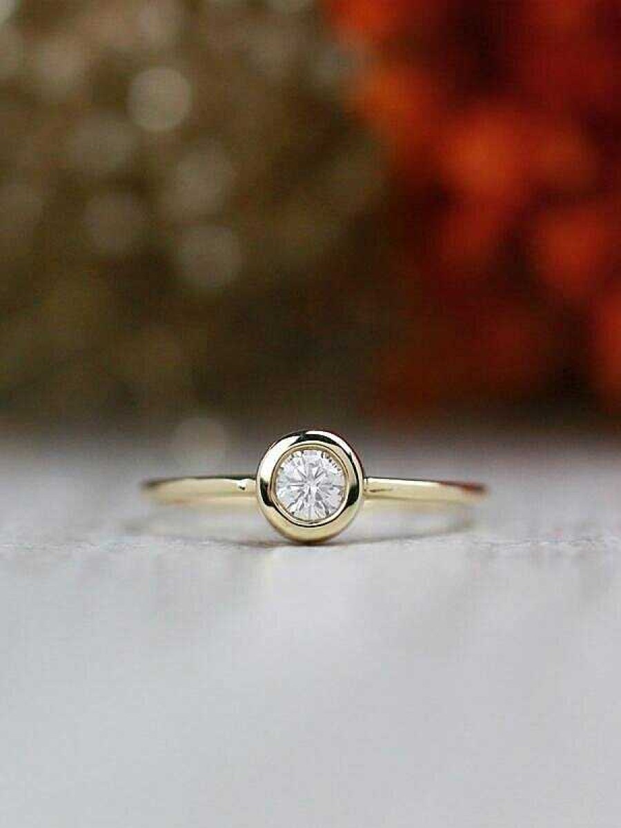 Stones & Gold Rings | 0.20Ct Diamond Solitaire Bezel Ring