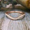 Stones & Gold Rings | Set: Diamond Very Wavy Solid Gold Stackable Rings 14K Tri-Tone