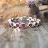 Stones & Gold Rings | Ruby Eternity With Sizing Bar Band Solid Gold (14Ky) Colored Stone Stackable Ring