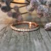 Stones & Gold Rings | 1.6Mm Diamond Wedding Band Solid Gold (14Ky) Affordable Stackable Women'S Engagement Ring