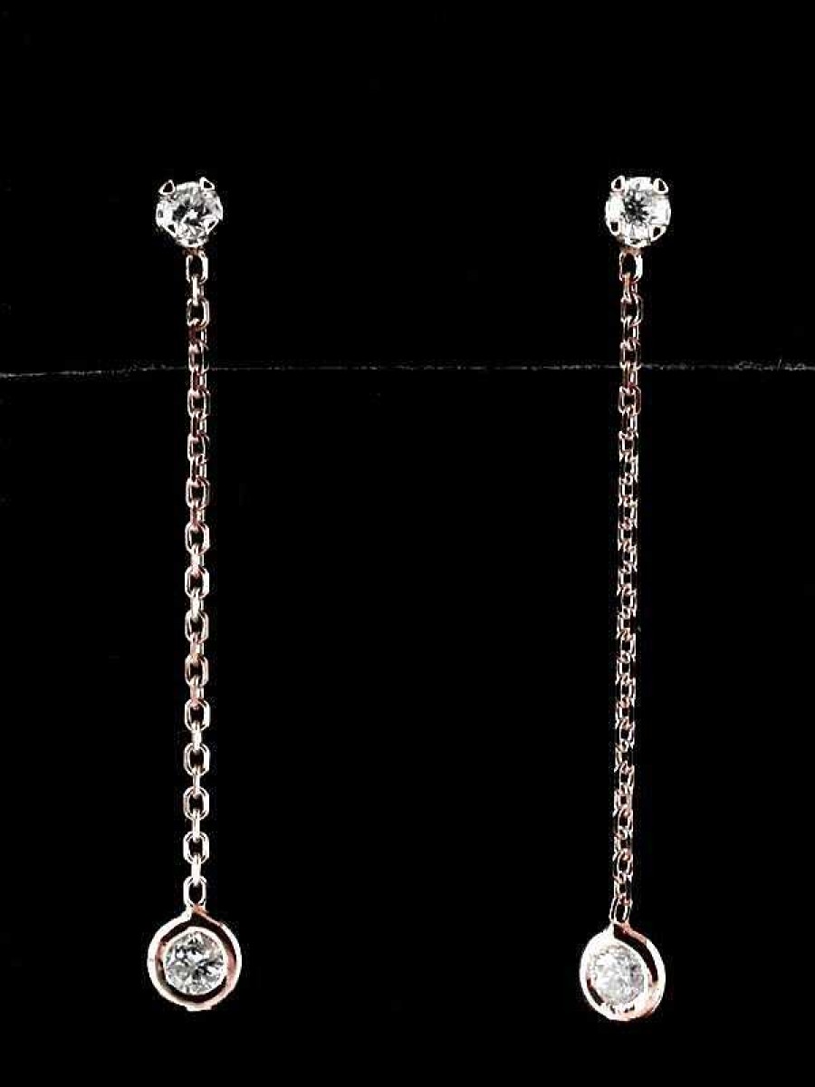 Stones & Gold Earrings | Simple And Classy Diamond Bezel Solid 14 Karat Gold Chandelier Earrings