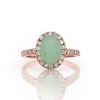 Stones & Gold Rings | 9X7Mm Oval Peruvian Opal Diamond Halo 14 Karat Gold Engagement Ring