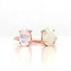 Stones & Gold Rings | Floating Rainbow Opal And Moonstone Solid 14 Karat Gold Ring