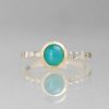 Stones & Gold Rings | Teal Cabochon Tourmaline Bezel 14 Karat Ring (One-Of-A-Kind)