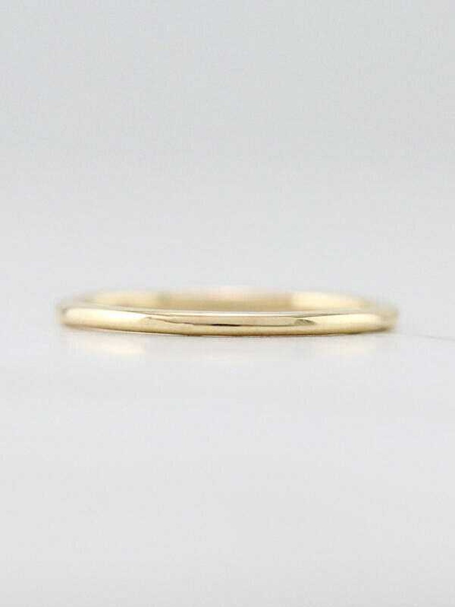 Stones & Gold Rings | 1.3Mm Dome Stackable Solid 14 Karat Gold Ring