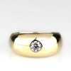 Stones & Gold Rings | 0.40Ct Diamond Dome Solid 14 Karat Gold Men'S Signet Ring