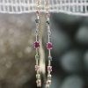 Stones & Gold Earrings | Rainbow Tourmaline Spiral Solid 14 Karat Gold Hoop Earrings