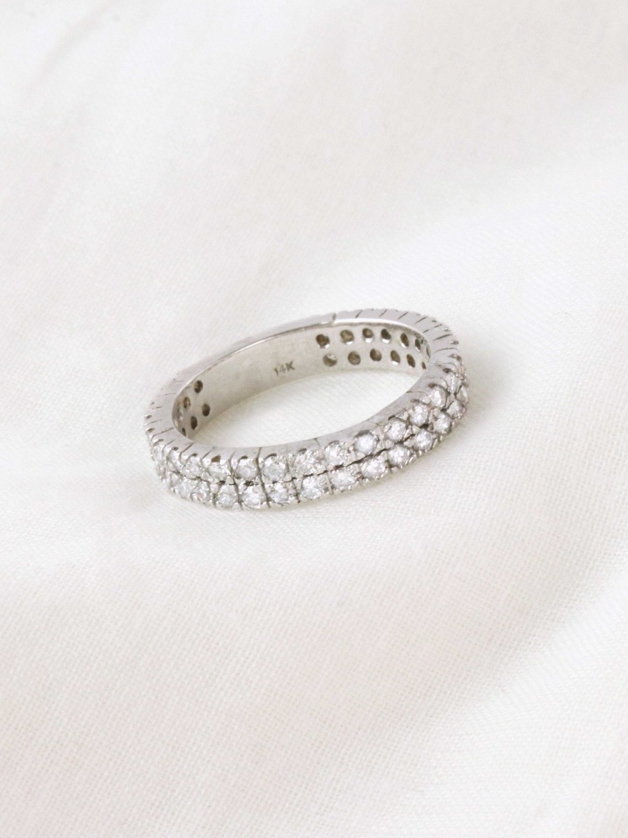 Stones & Gold Rings | Double Row Diamond Ring