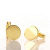 Stones & Gold Cuff Links | Disc Cufflink Gold Plated