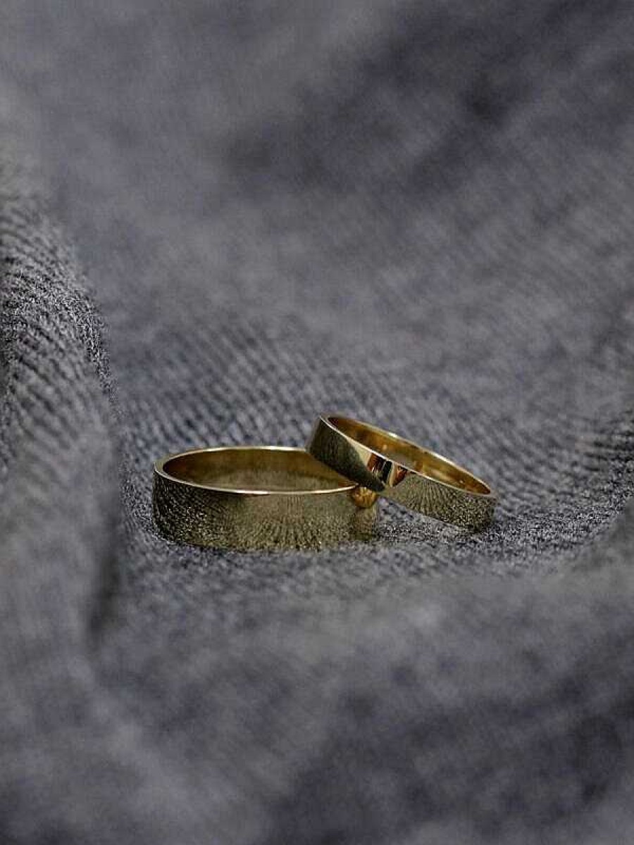 Stones & Gold Rings | 5Mm Modern Straight Edge Solid 14 Karat Gold Band