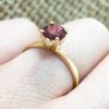 Stones & Gold Rings | Raspberry Tourmaline Solitaire Engagement Solid Gold (14Ky) Colored Stone Wedding Ring