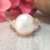 Stones & Gold Rings | 8Mm Pearl And Diamond Solid Gold (14Kw) Estate Ring