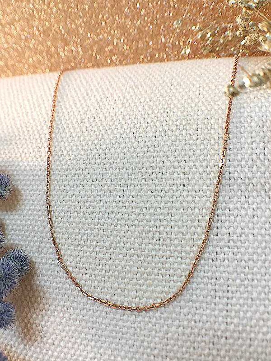 Stones & Gold Necklaces | Link Chain Necklace | Solid 14K Gold Chain | Gold Chain | 16 Inches | Spring Lock | Fine Jewelry | Free Shipping