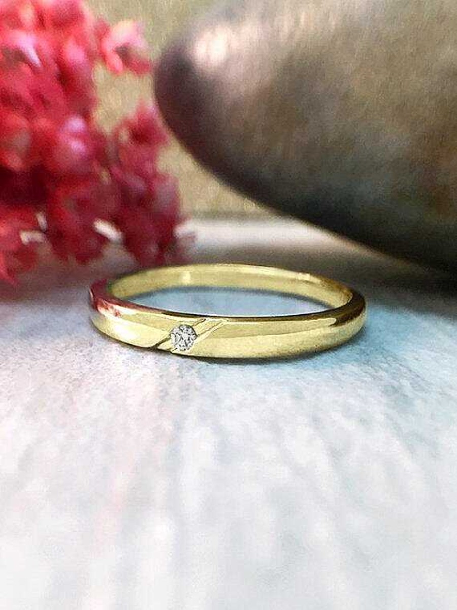 Stones & Gold Rings | Wedding Band | Diamond Wedding Band | Gold Ring | Matching Wedding Ring | 1.8Mm Band | Solid Gold | Fine Jewelry | Free Shipping