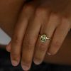 Stones & Gold Rings | 8X6Mm Peridot Dome Solitaire Ring