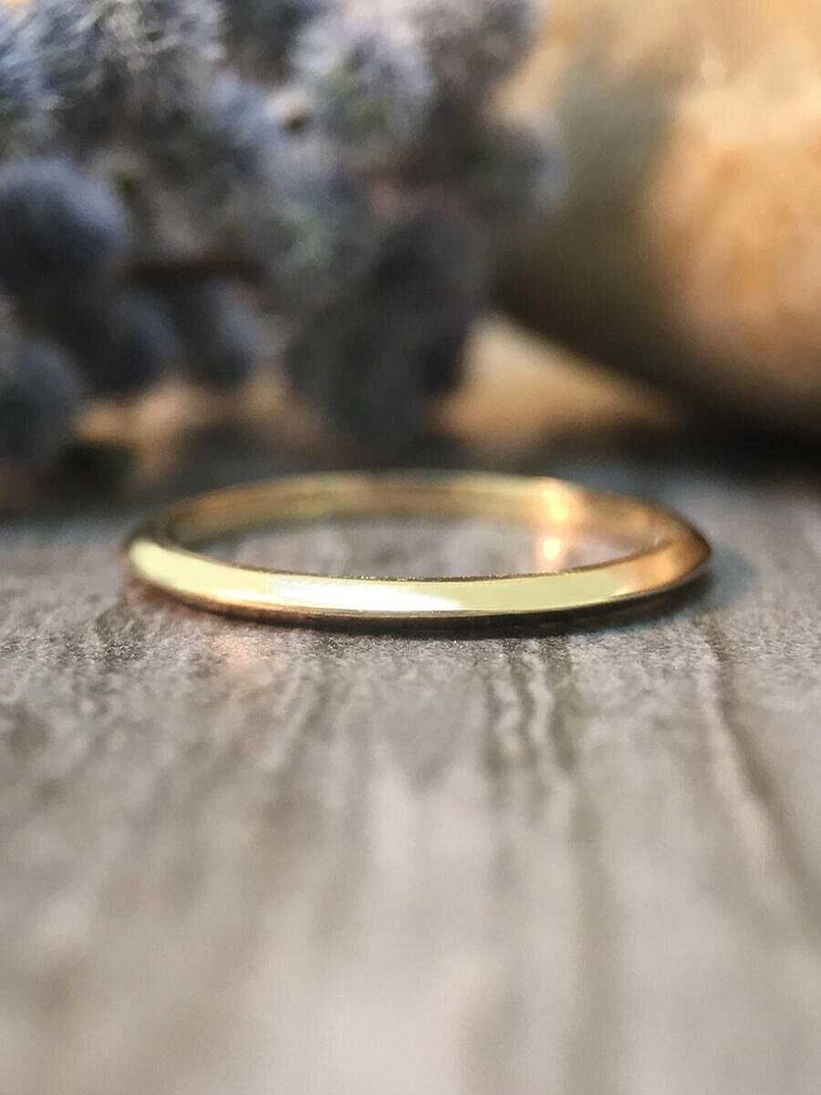 Stones & Gold Rings | 1.5Mm Knife Edged Wedding Band Solid Gold (14Kw) Stackable Women'S Engagement Ring