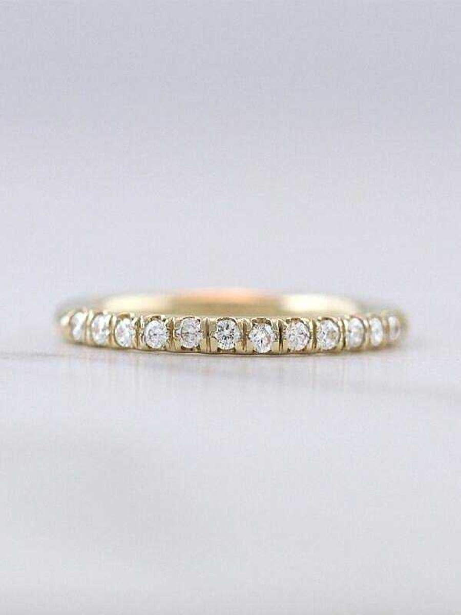 Stones & Gold Rings | 0.25Ct Diamond Dome Solid 14 Karat Gold Band